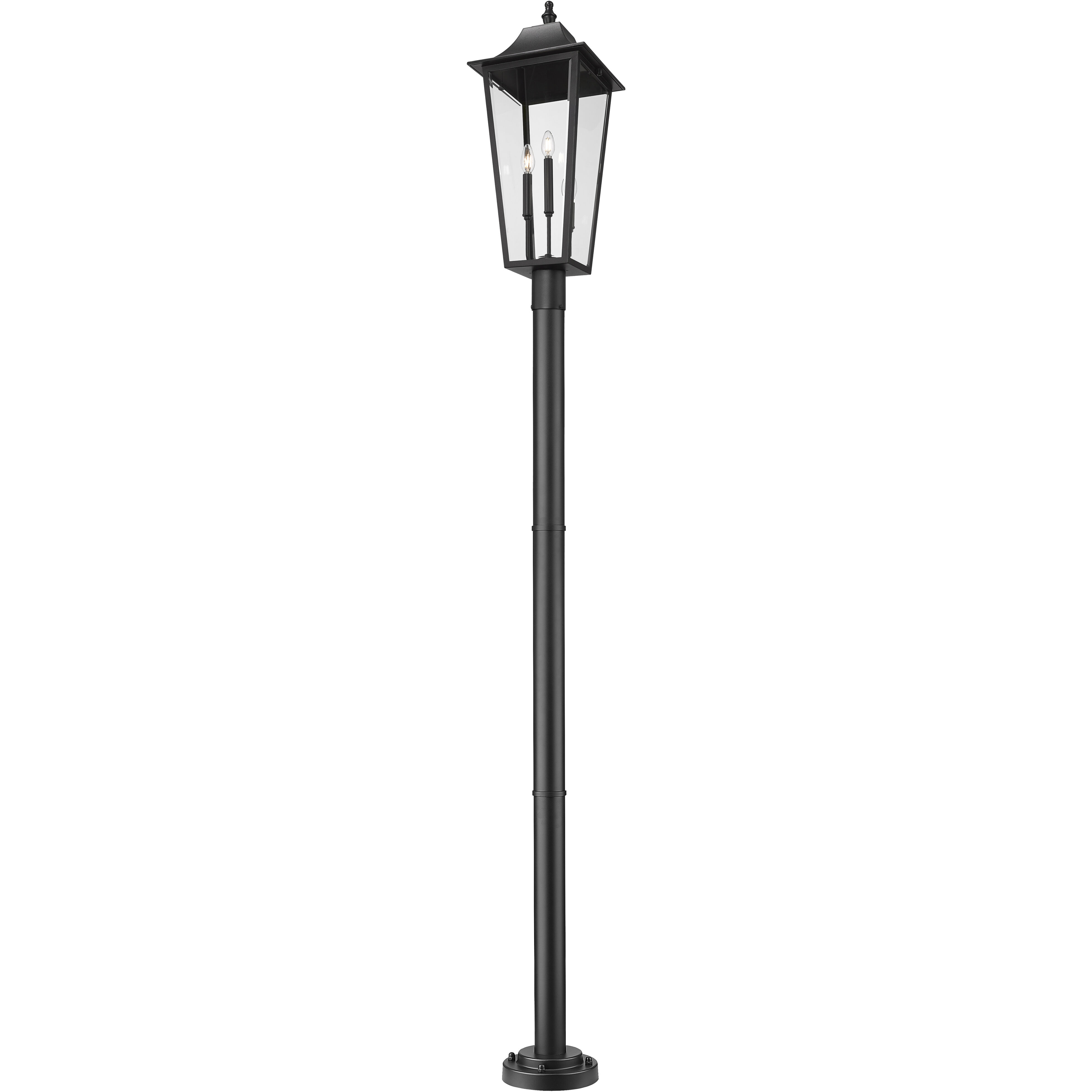 Gannon 3 Light 105.25 inch Black Outdoor Post Mounted Fixture in G9