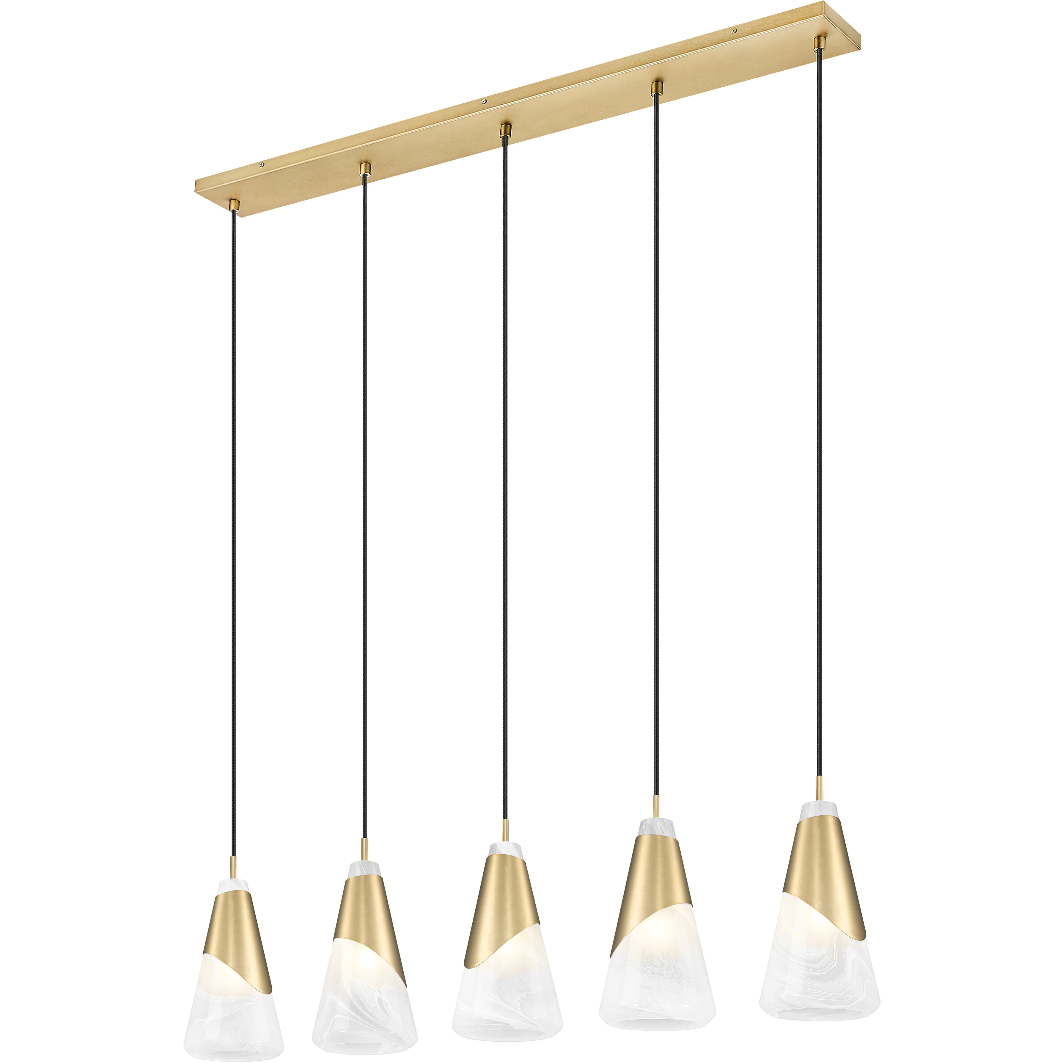 Aimie Linear Chandelier Ceiling Light in Modern Gold