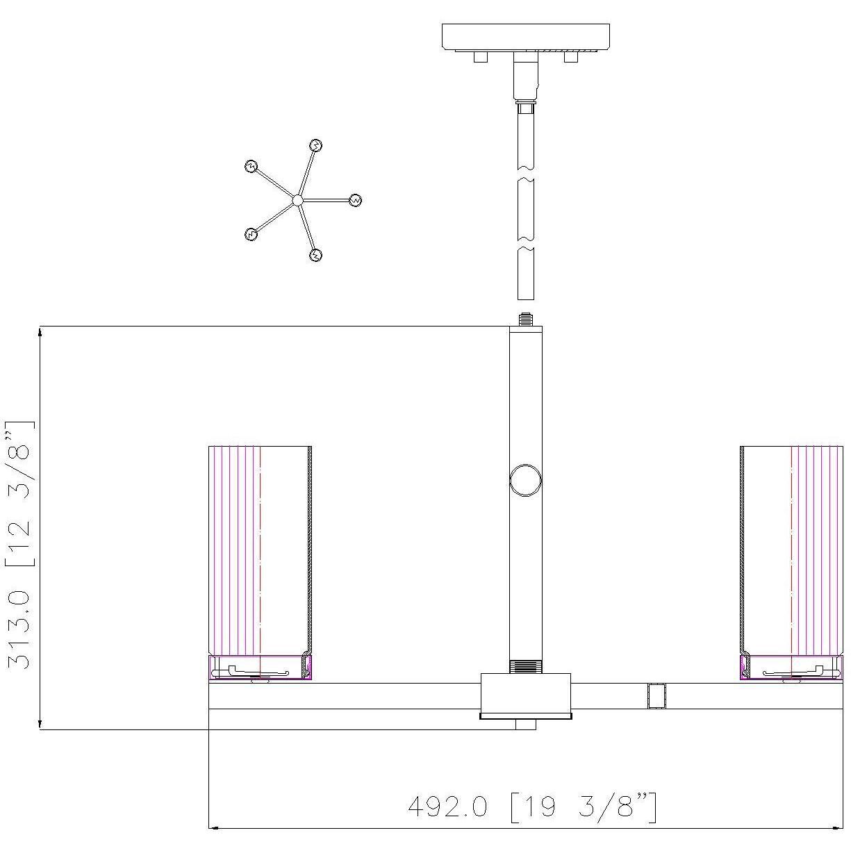 Danica 5 Light 19.5 inch Modern Gold Chandelier Ceiling Light