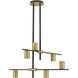 Calumet 6 Light 30 inch Matte Black and Olde Brass Chandelier Ceiling Light in Matte Black and Factory Bronze