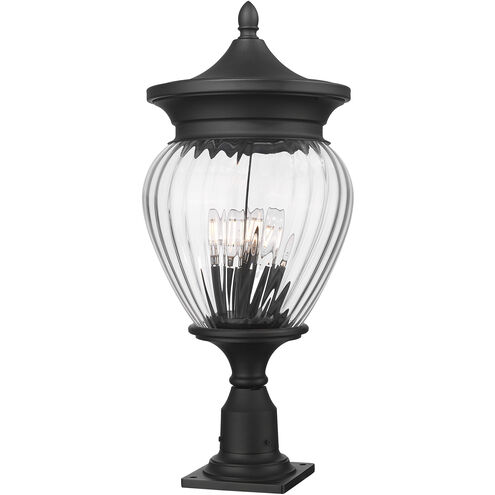 Davina 4 Light 27.25 inch Black Outdoor Pier Mounted Fixture in G9