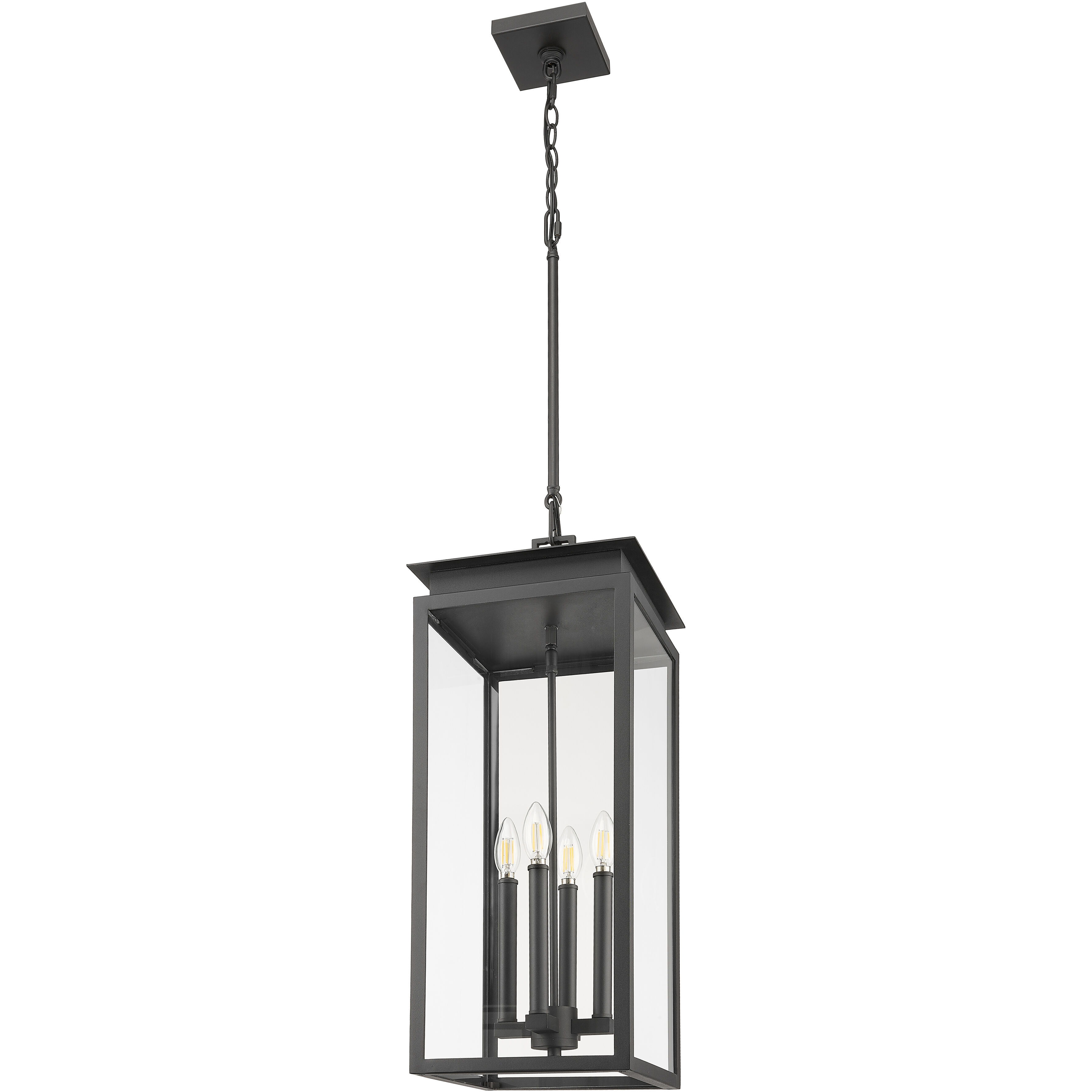 Nova 4 Light 10.5 inch Black Outdoor Chain Mount Ceiling Fixture