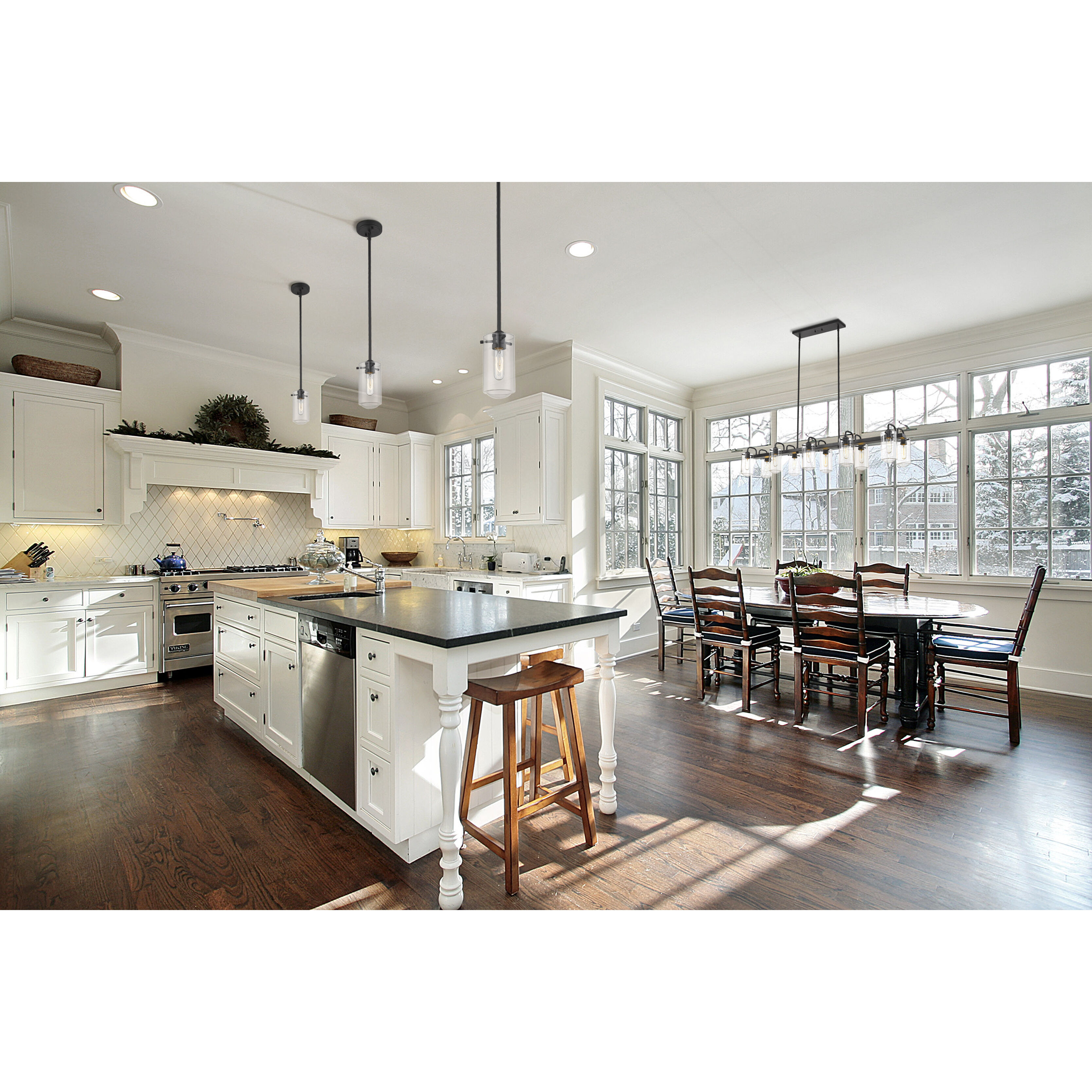 Delaney 10 Light 56 inch Matte Black Linear Chandelier Ceiling Light