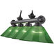 Cordon 4 Light 81.25 inch Bronze Plate Billiard Ceiling Light in Green Acrylic