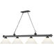 Cordon 4 Light 81.25 inch Bronze Plate Billiard Ceiling Light in Matte Opal Glass