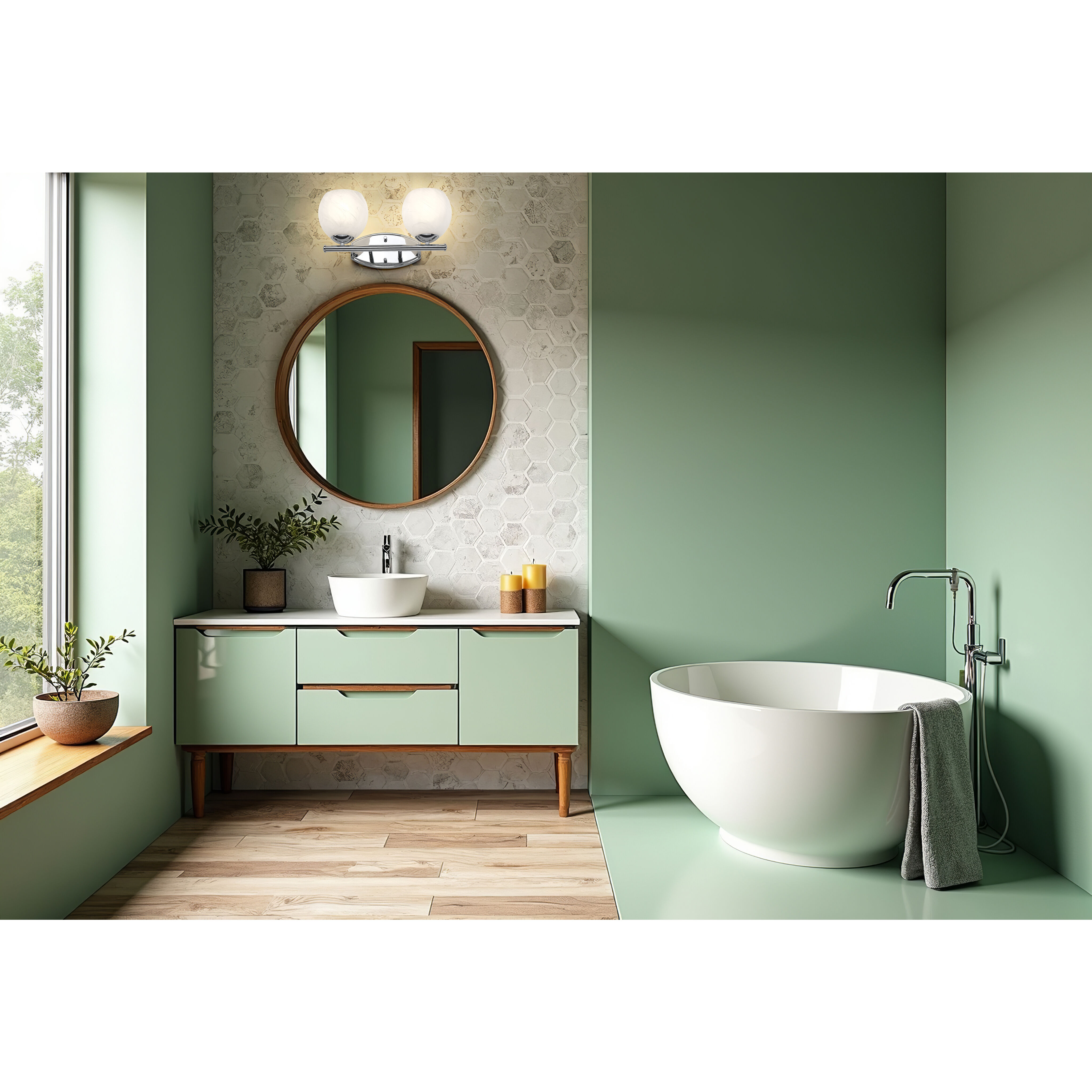 Colette Vanity Wall Light in Chrome