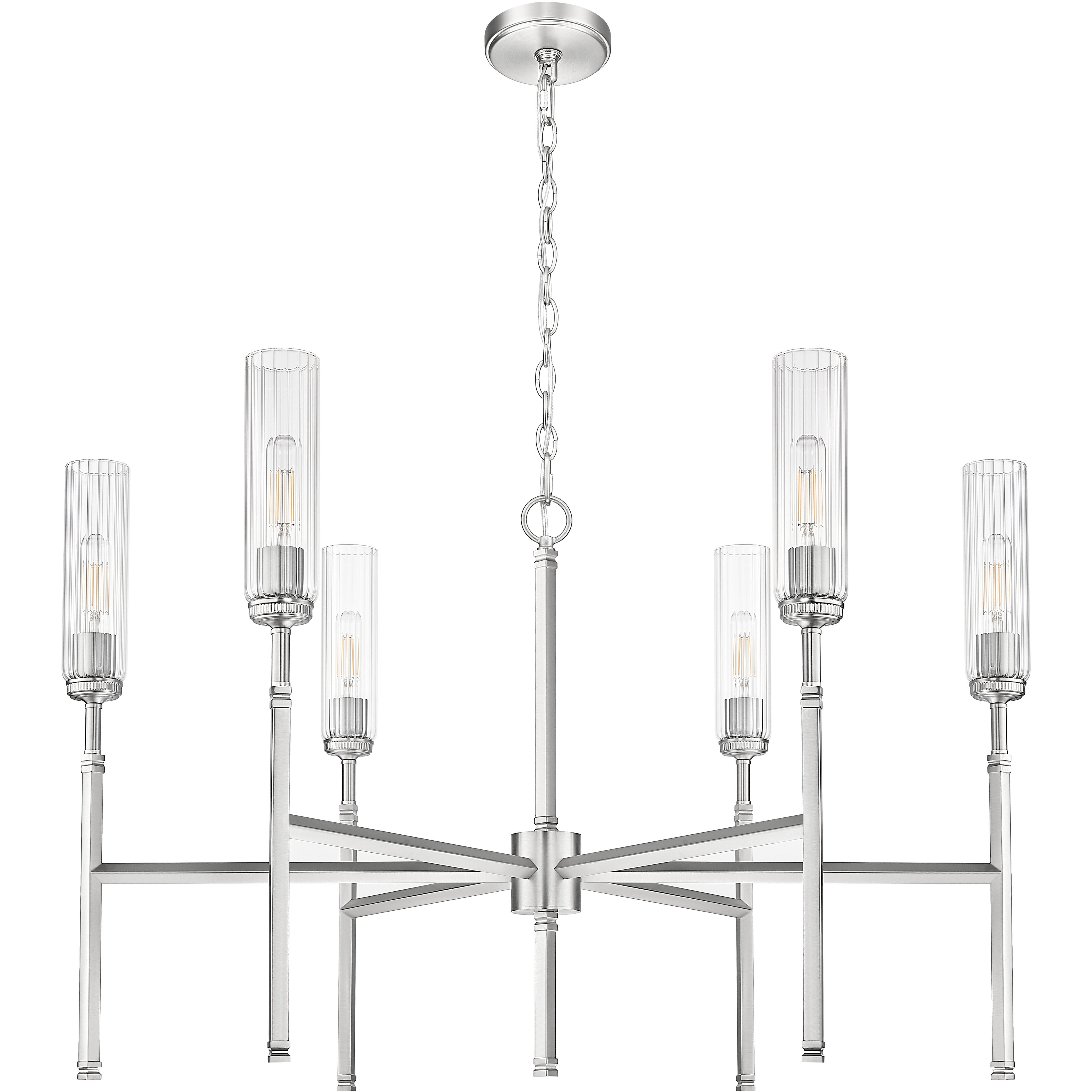 Esme 6 Light 38 inch Brushed Nickel Chandelier Ceiling Light
