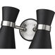 Soriano 2 Light 12 inch Matte Black and Brushed Nickel Wall Sconce Wall Light