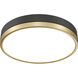 Algar LED 16 inch Matte Black and Modern Gold Flush Mount Ceiling Light