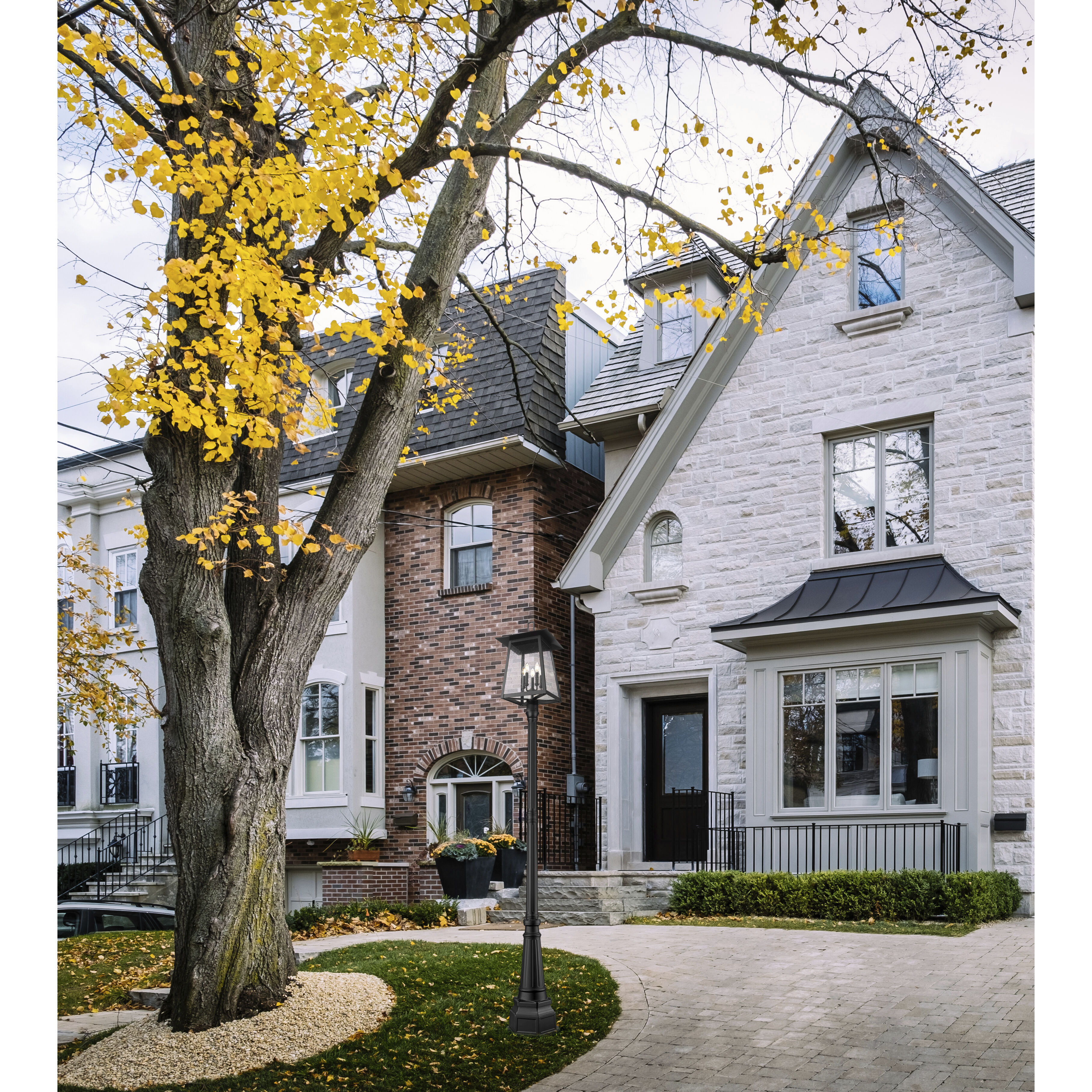 Rainer 5 Light 109.5 inch Black Outdoor Post Mounted Fixture in G9