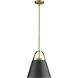 Z-Studio 1 Light 12.5 inch Matte Black and Heritage Brass Pendant Ceiling Light