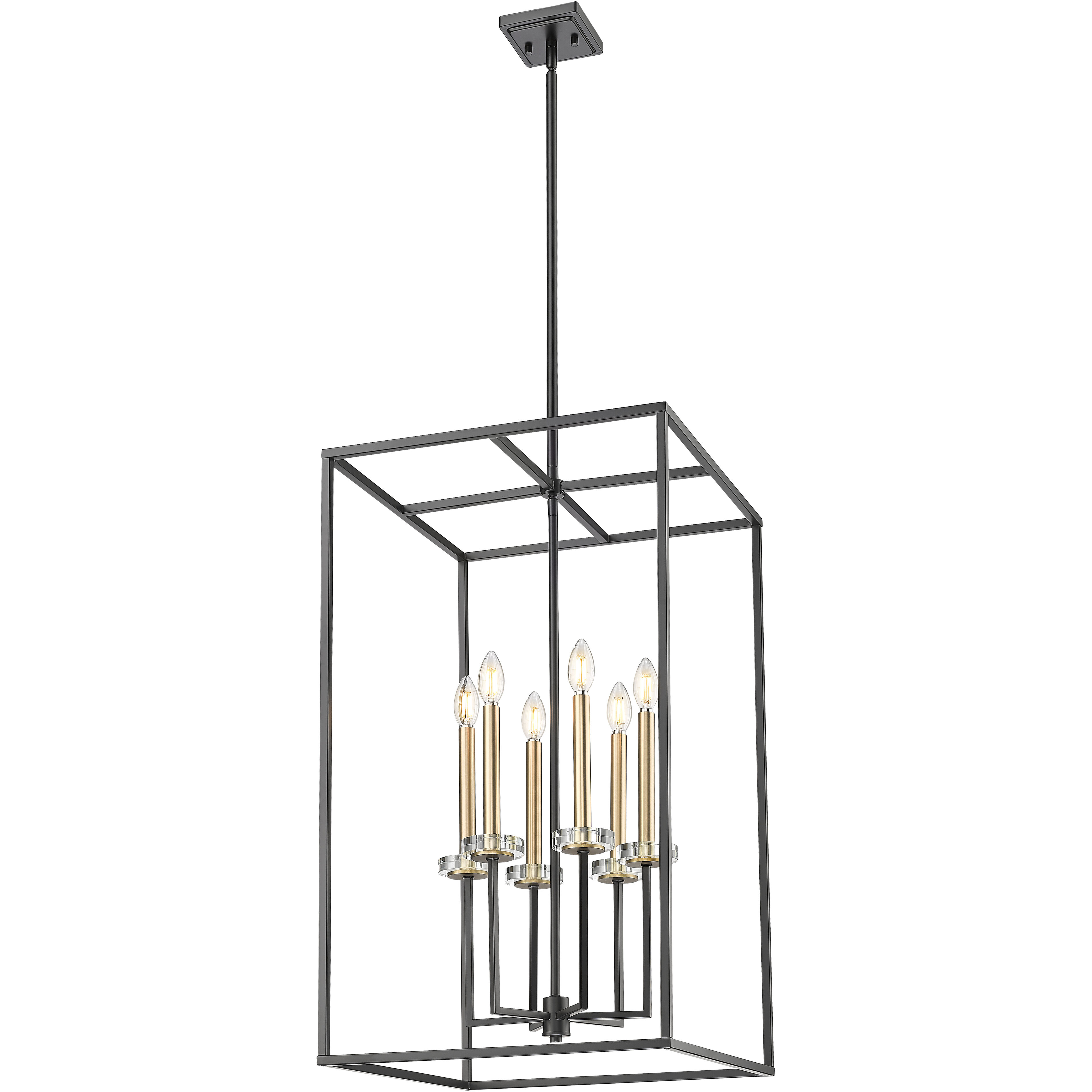 Gaultier 6 Light 18 inch Matte Black and Mondern Gold Chandelier Ceiling Light in Matte Black and Modern Gold