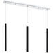 Forest LED 46 inch Chrome Linear Chandelier Ceiling Light in 3, 20, Matte Black Steel