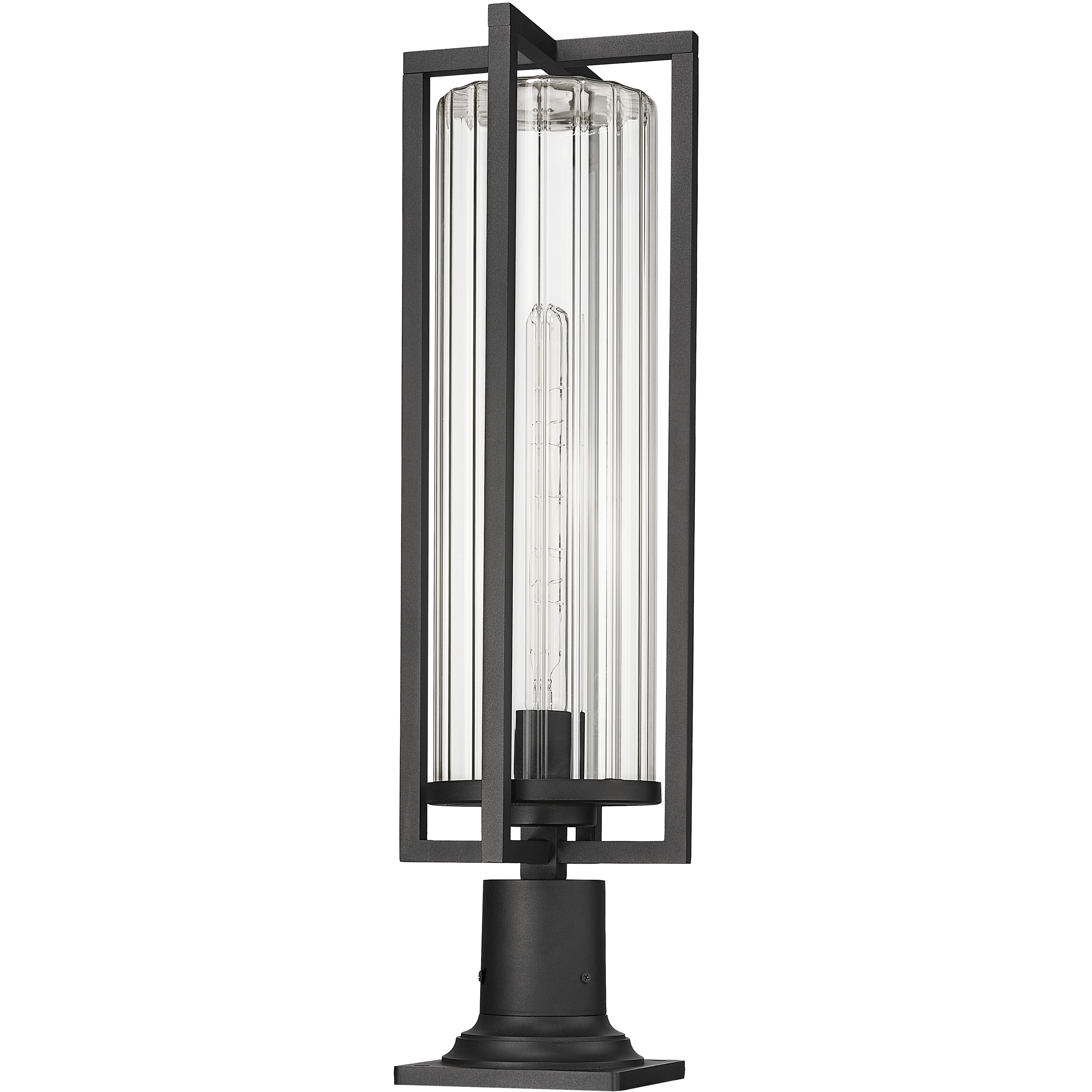 Aura 1 Light 27.75 inch Black Outdoor Pier Mounted Fixture in G9