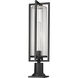 Aura 1 Light 27.75 inch Black Outdoor Pier Mounted Fixture in G9