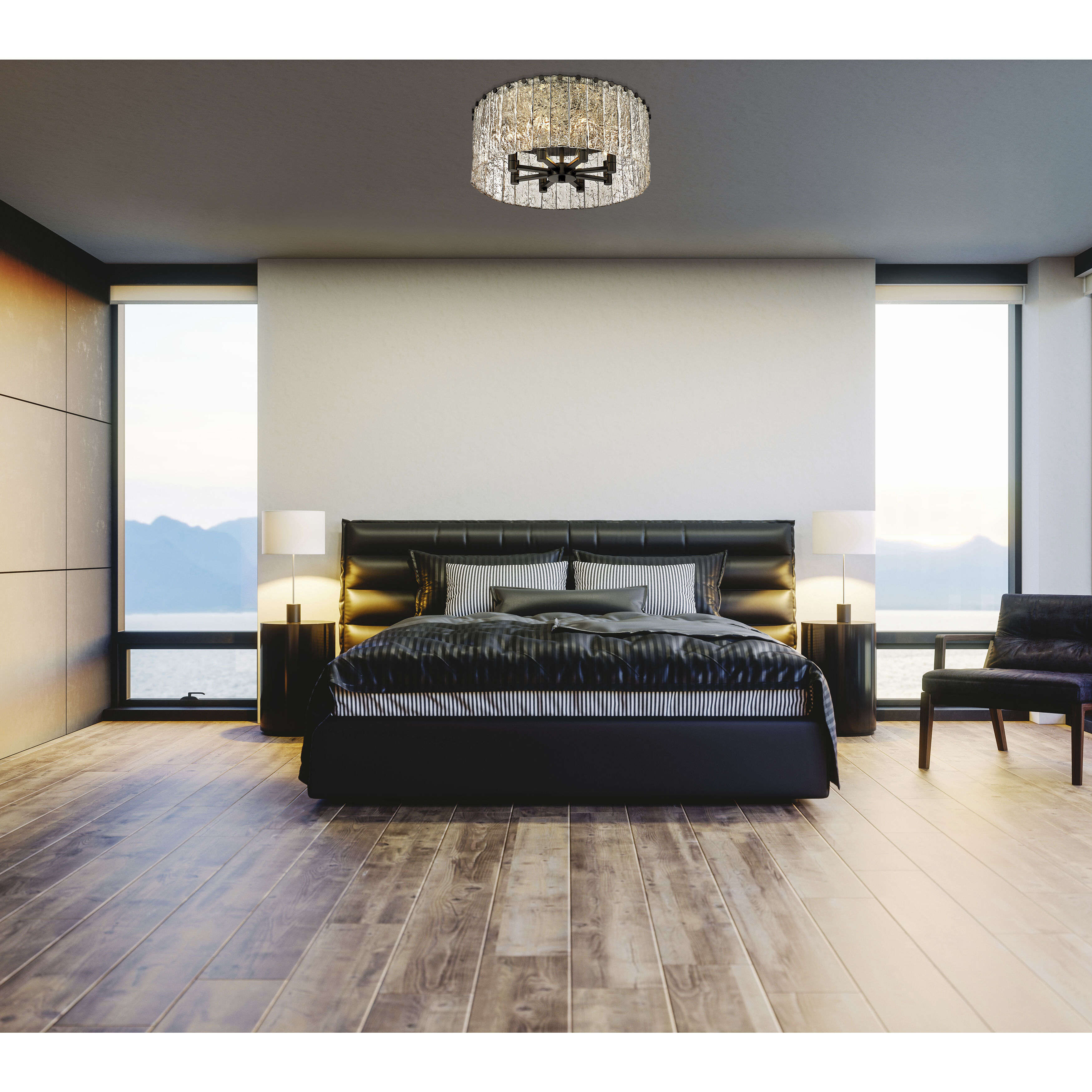 Glacier 8 Light 20.75 inch Matte Black Flush Mount Ceiling Light