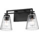 Lyna 2 Light 16 inch Matte Black Bathroom Vanity Light Wall Light