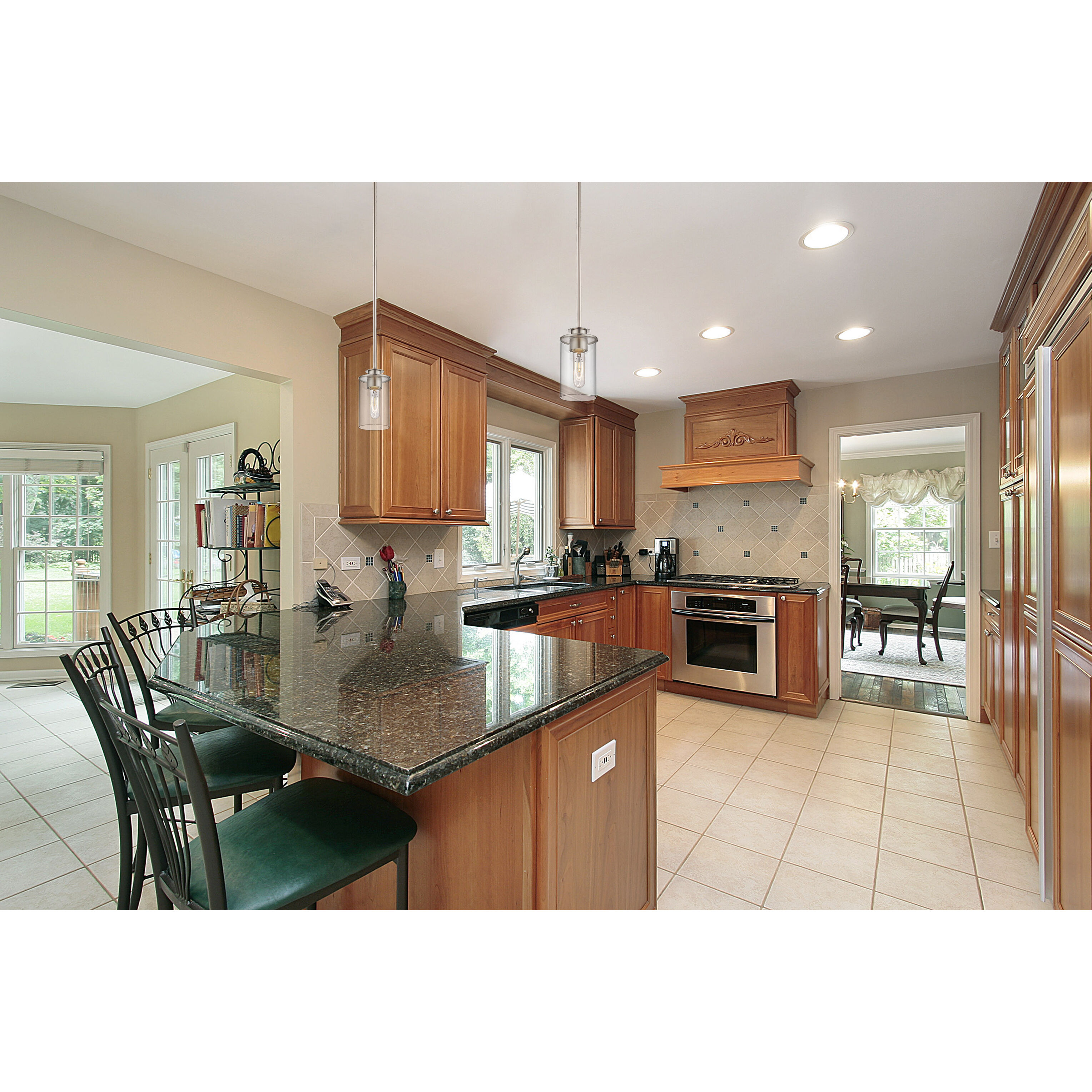 Savannah 1 Light 4.5 inch Brushed Nickel Pendant Ceiling Light