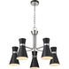 Soriano 5 Light 27 inch Matte Black and Brushed Nickel Chandelier Ceiling Light