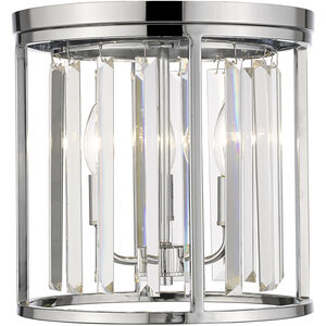 Monarch 3 Light 12 inch Chrome Flush Mount Ceiling Light in 9