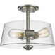 Annora 3 Light 13.75 inch Brushed Nickel Semi Flush Mount Ceiling Light