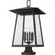 Rainer 6 Light 32.5 inch Black Outdoor Pier Mounted Fixture in G9