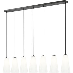 Farrell 7 Light 54 inch Matte Black Linear Chandelier Ceiling Light