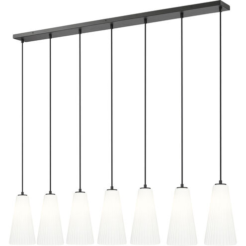 Farrell 7 Light 54 inch Matte Black Linear Chandelier Ceiling Light