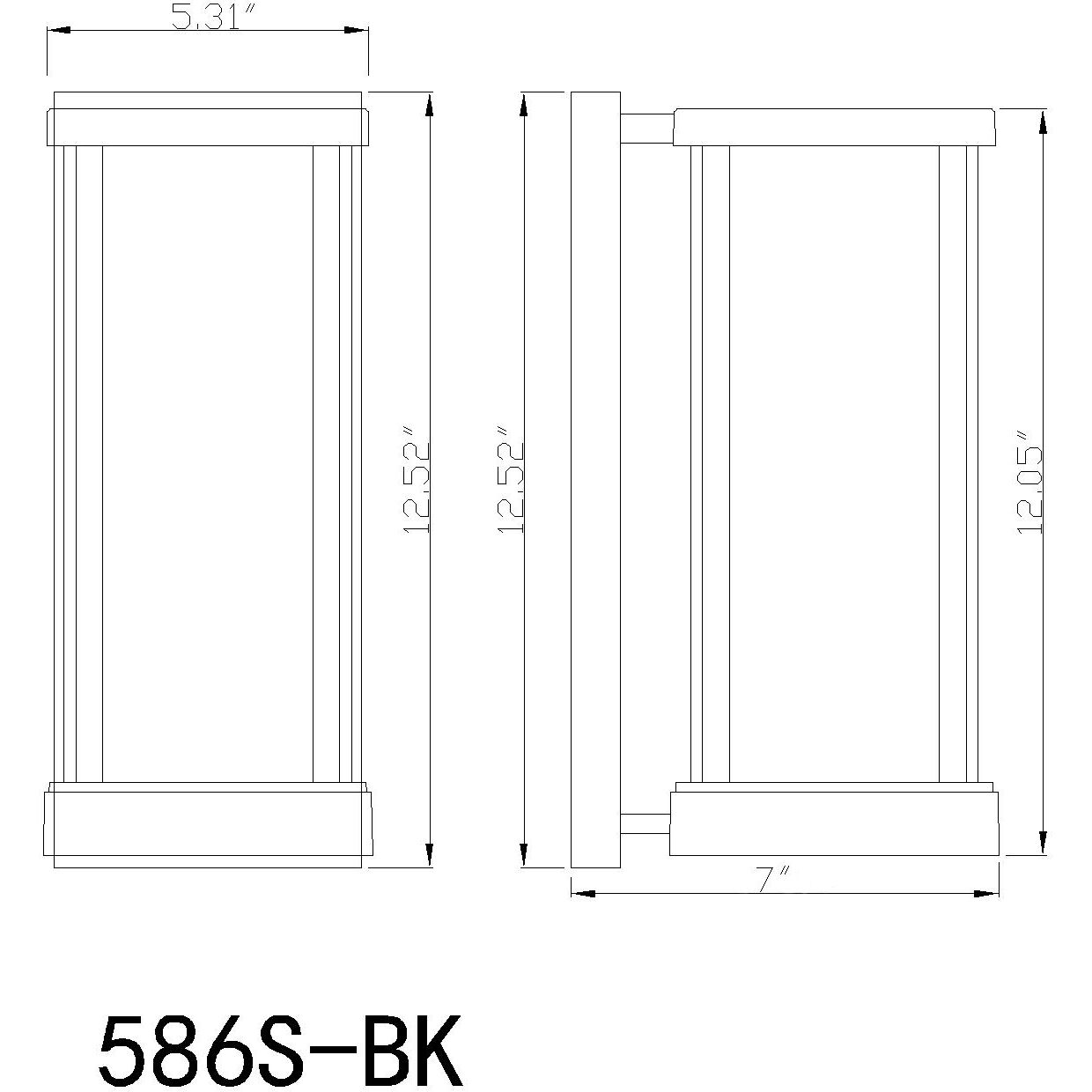 Glenwood 1 Light 12.5 inch Black Outdoor Wall Light