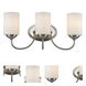 Cardinal 3 Light 19.25 inch Brushed Nickel Vanity Wall Light