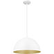 Vega 1 Light 16 inch Matte White Pendant Ceiling Light