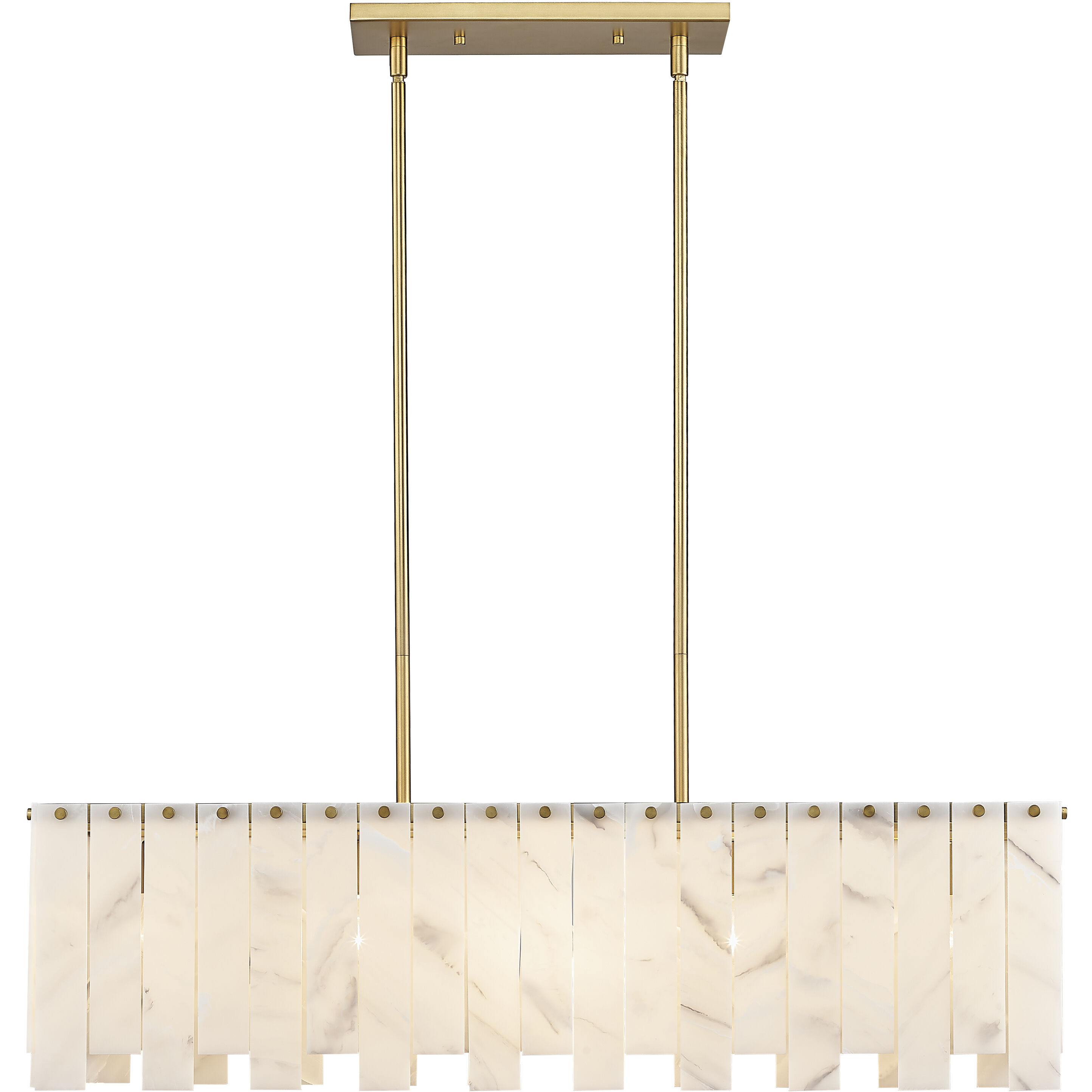 Viviana 5 Light 40.75 inch Rubbed Brass Linear Chandelier Ceiling Light