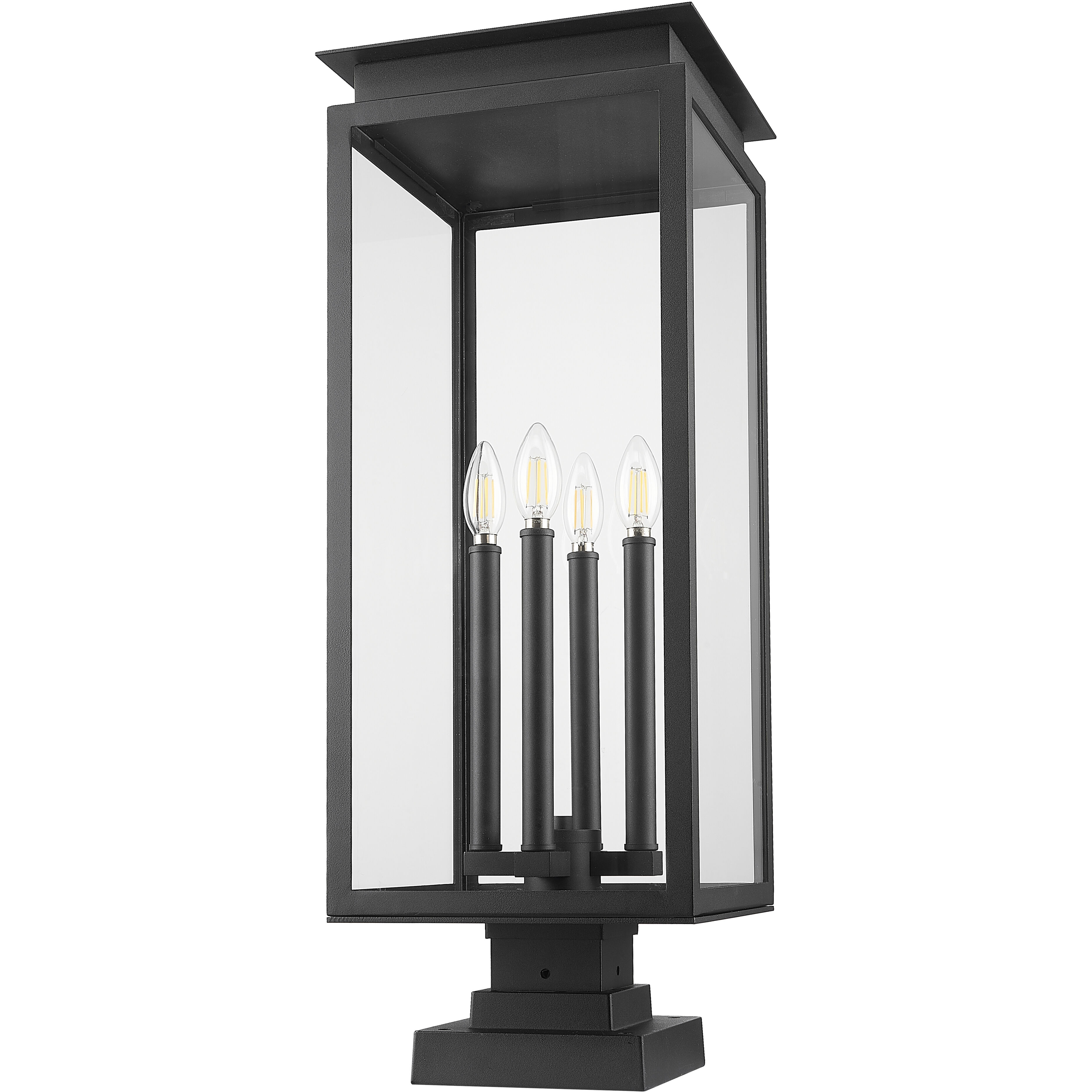 Nova 4 Light 29.25 inch Black Outdoor Pier Mounted Fixture
