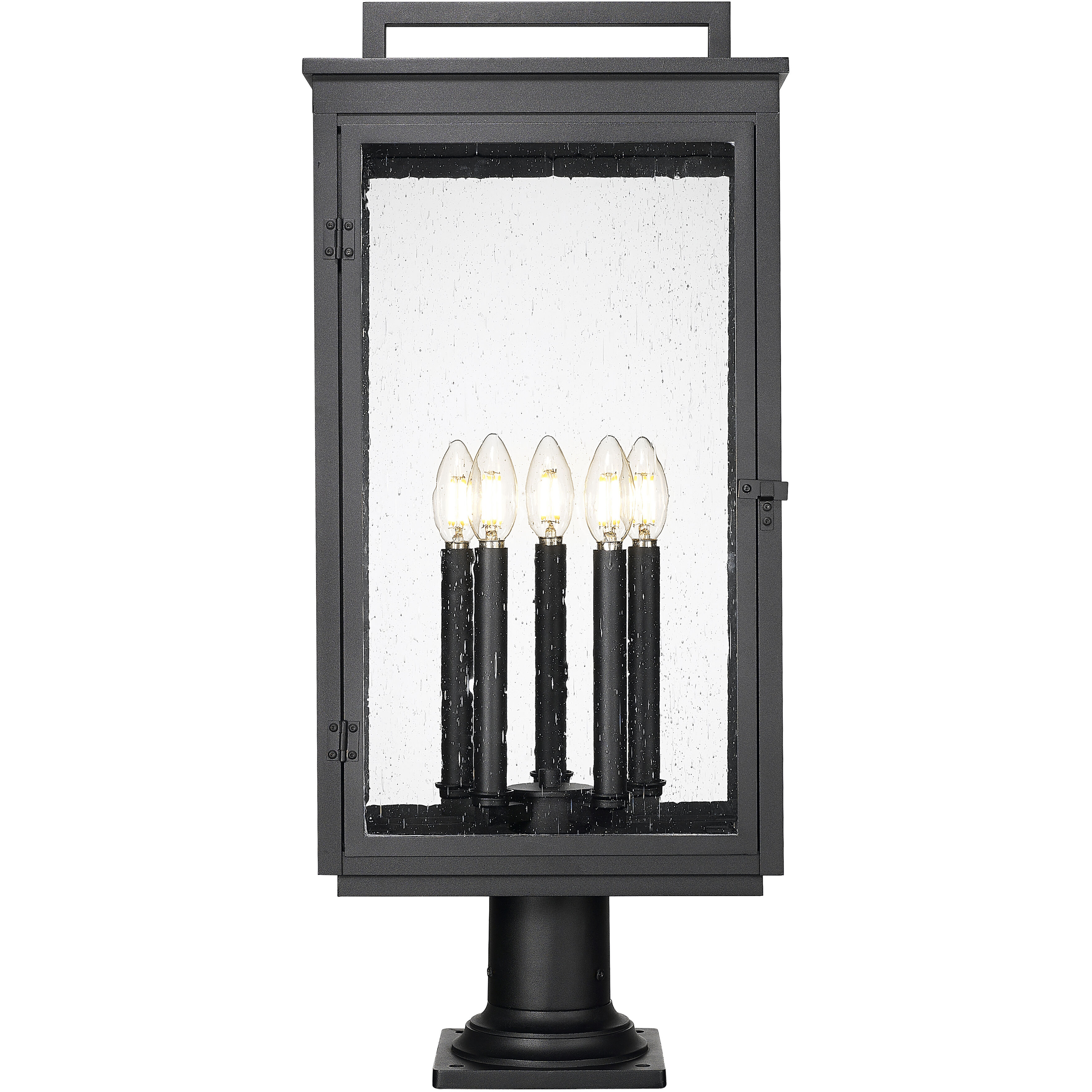 Hartwell 5 Light 28.75 inch Sand Black Outdoor Pier Mounted Fixture