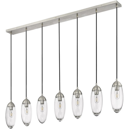 Arden 7 Light 54 inch Brushed Nickel Linear Chandelier Ceiling Light