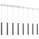 Forest LED 44.25 inch Chrome Linear Chandelier Ceiling Light in 8, Pearl Black Steel, 22