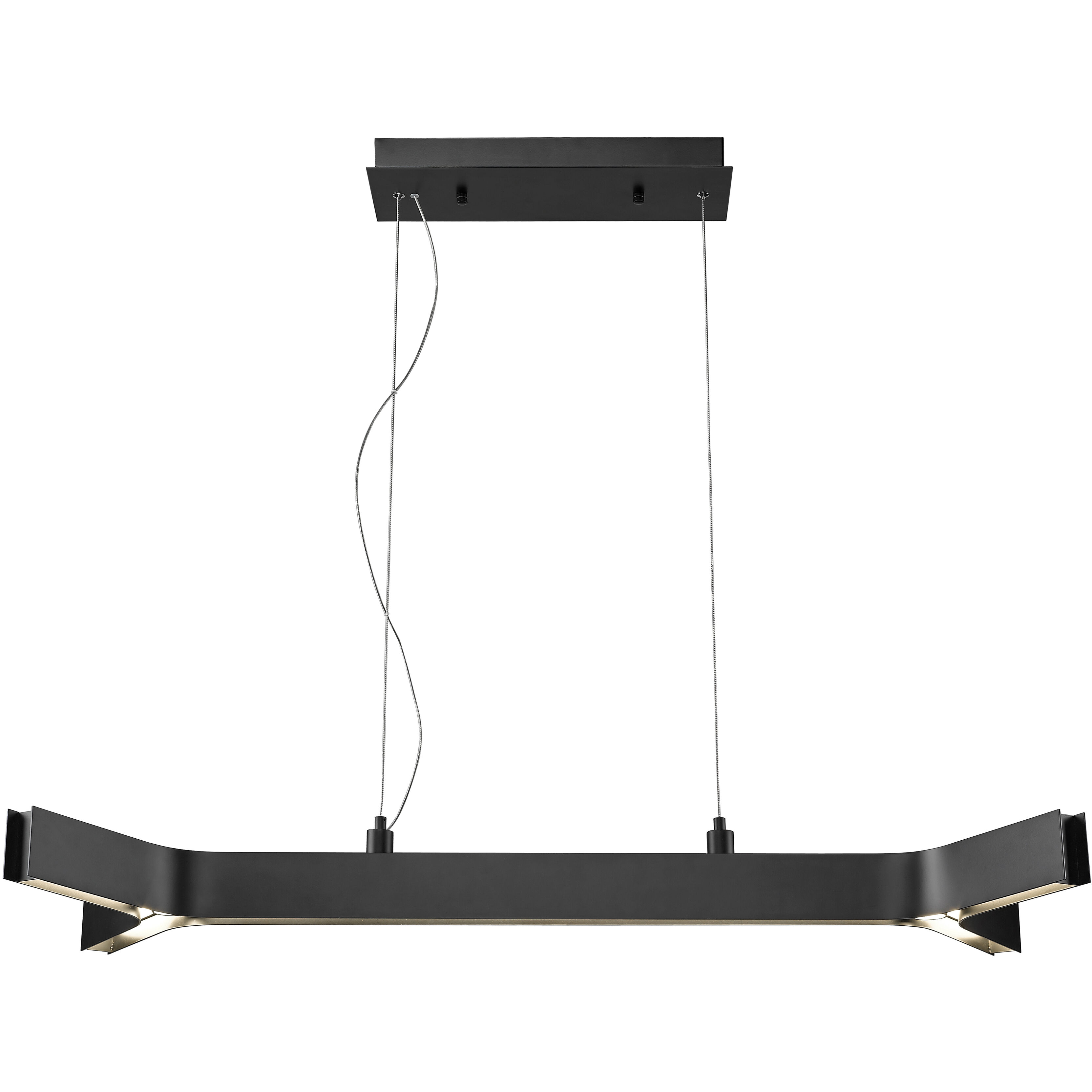 Arcano LED 44 inch Matte Black Linear Chandelier Ceiling Light