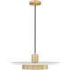 Ludo LED 20 inch Matte White and Modern Gold Pendant Ceiling Light