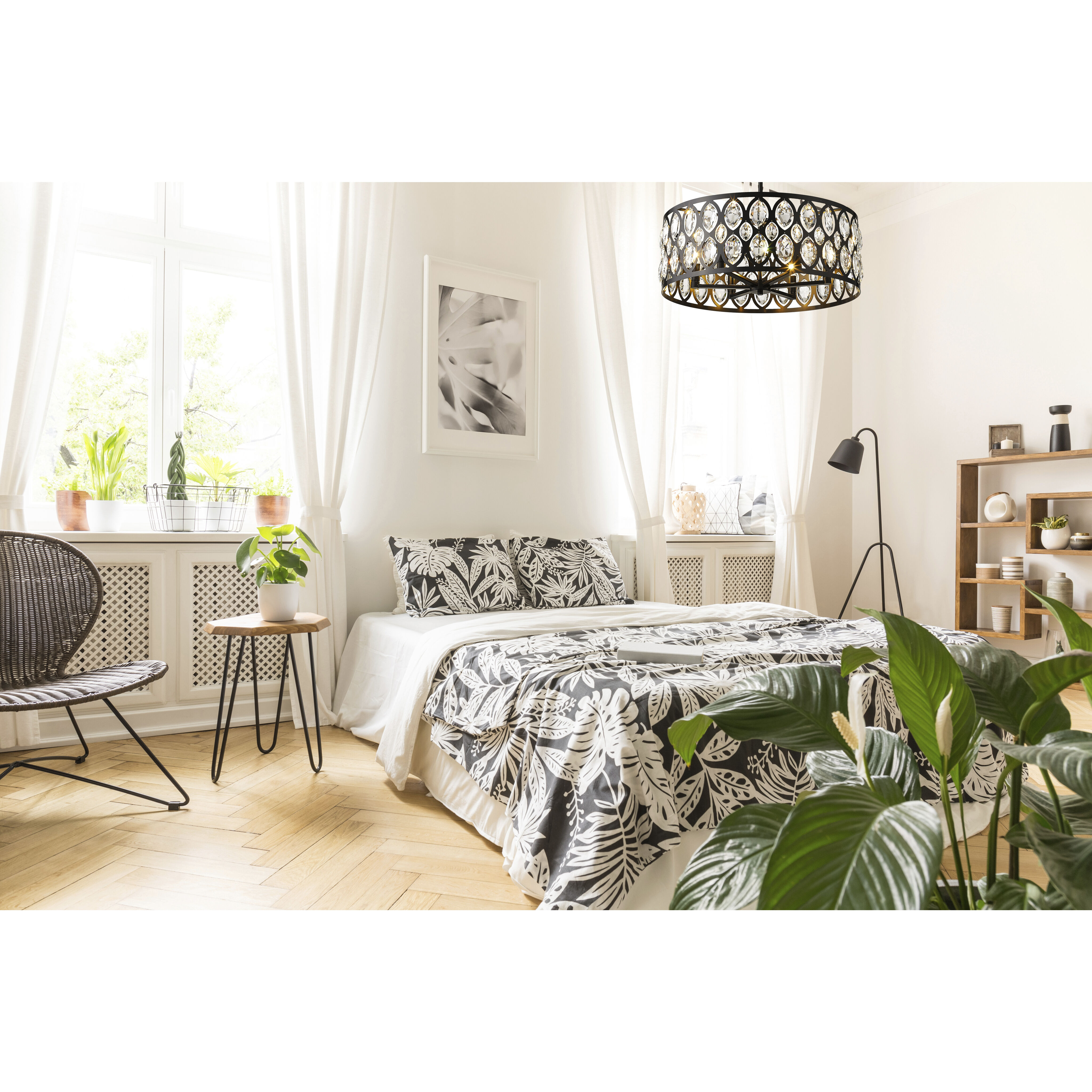 Dealey 6 Light 23.5 inch Matte Black Chandelier Ceiling Light