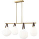 Newbury 4 Light 49.75 inch Modern Gold Linear Chandelier Ceiling Light