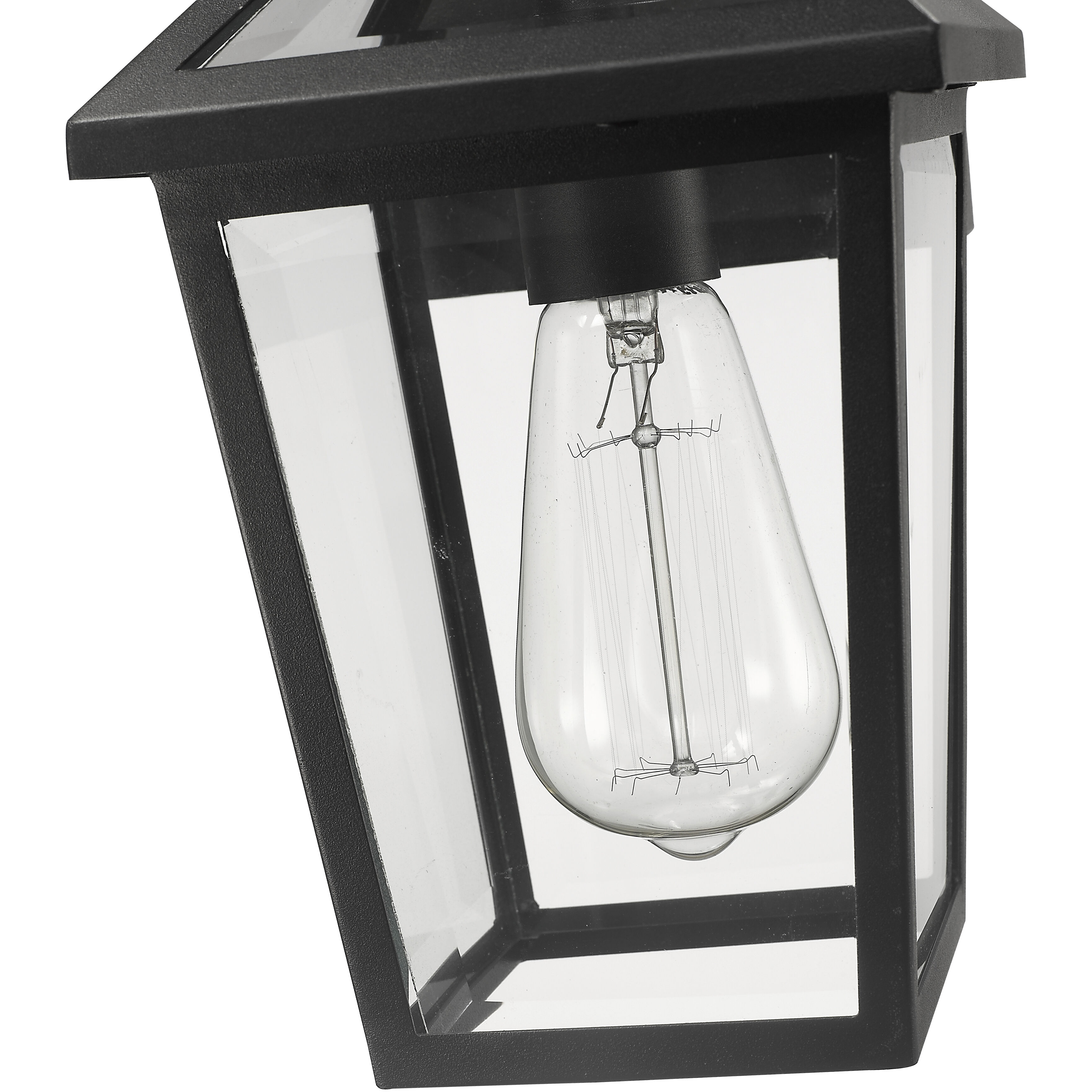 Talbot 1 Light 10.75 inch Black Outdoor Wall Light in Clear Beveled Glass