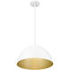 Vega 1 Light 16 inch Matte White Pendant Ceiling Light