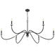 Toussant 6 Light 63 inch Matte Black Chandelier Ceiling Light
