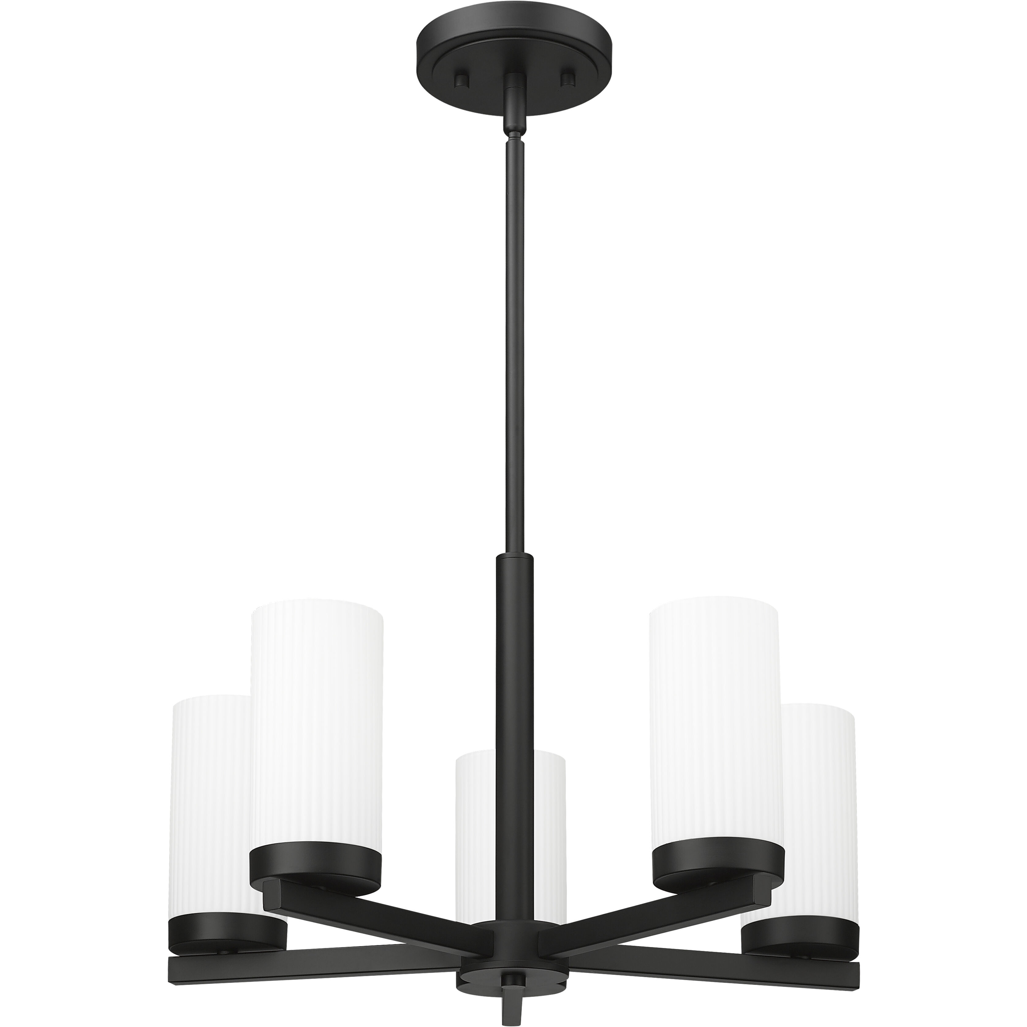 Danica 5 Light 19.5 inch Matte Black Chandelier Ceiling Light