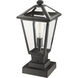 Talbot 1 Light 17.5 inch Black Outdoor Pier Mounted Fixture in Clear Beveled Glass