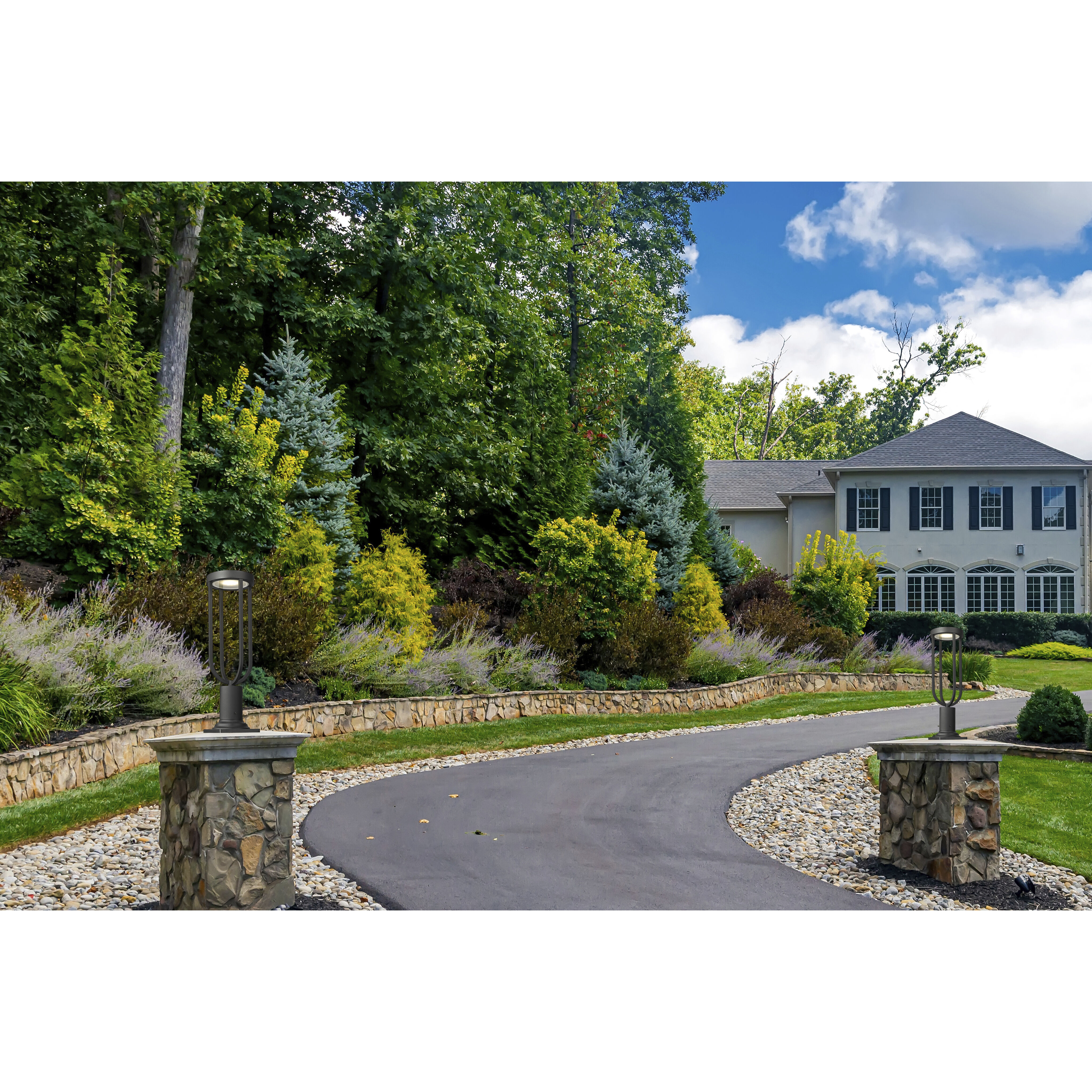 Leland LED 22.75 inch Sand Black Outdoor Pier Mounted Fixture