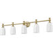 Orion 5 Light 40.25 inch Modern Gold Bath Vanity Light Wall Light