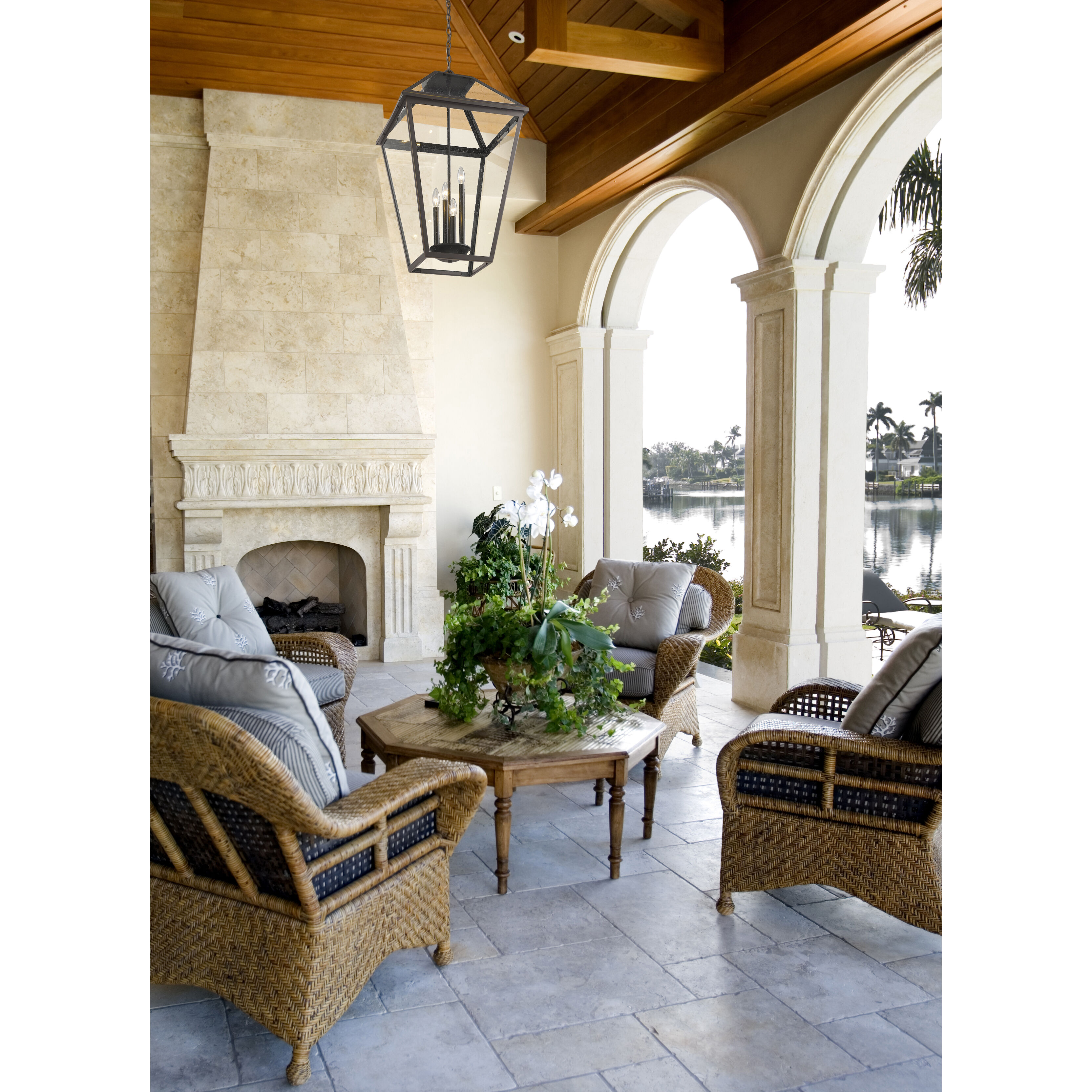 Talbot 4 Light 19.5 inch Oil Rubbed Bronze Outdoor Chain Mount Ceiling Fixture