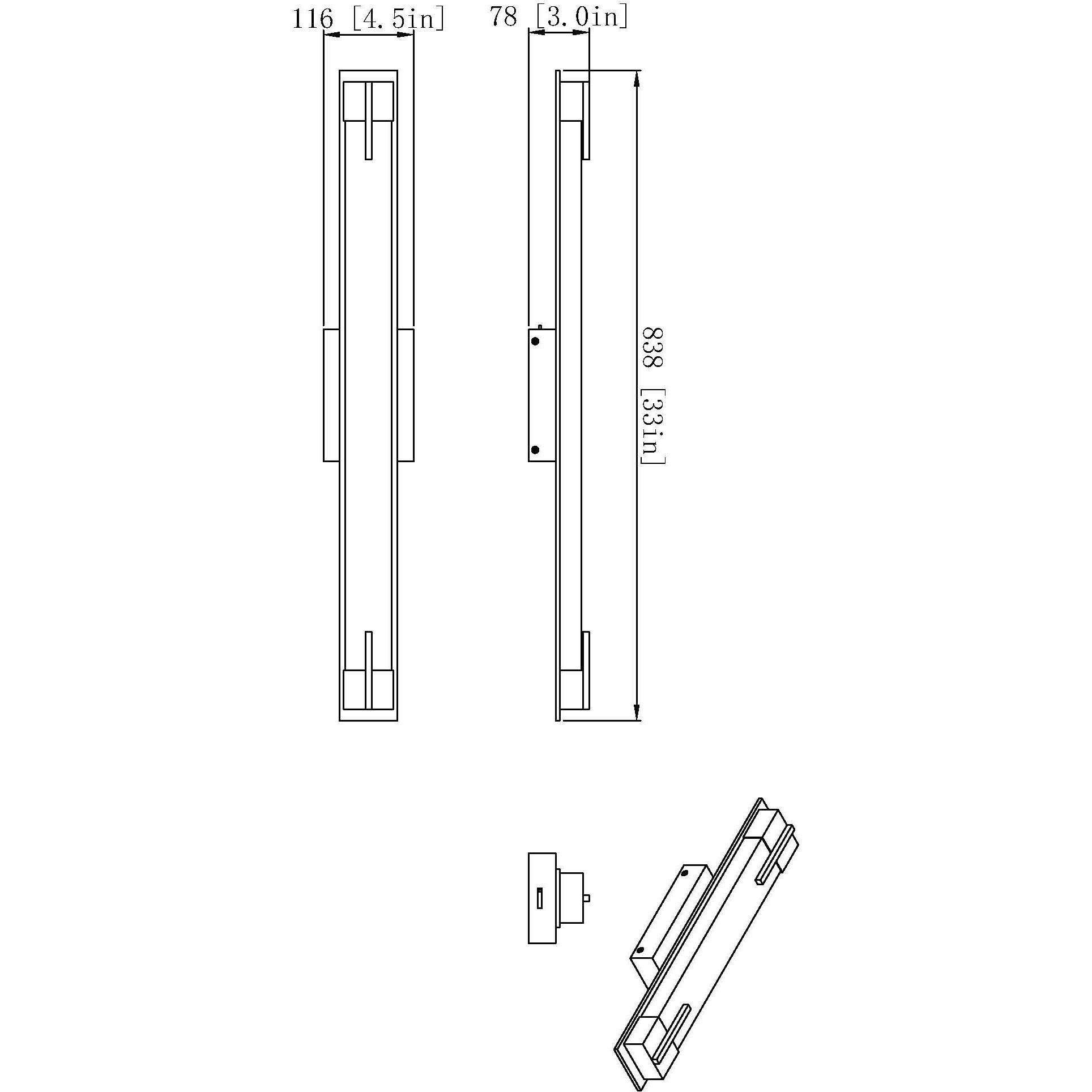 Chase LED 33 inch Matte Black Bath Vanity Light Wall Light