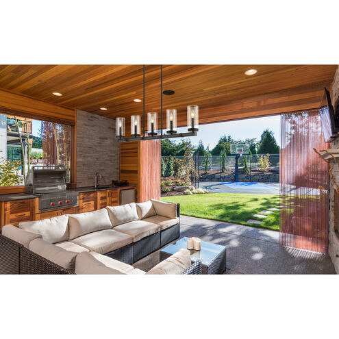 Marlow 5 Light 4.5 inch Ashen Barnboard Outdoor Linear Chandelier